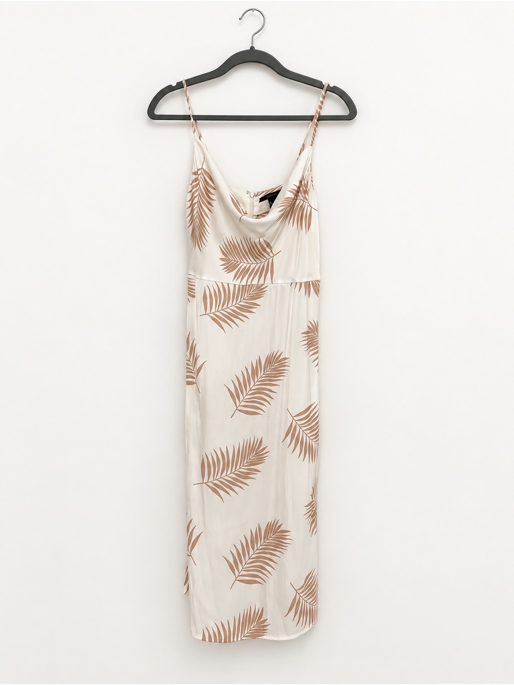 Forever 21 Cream Midi Dress with Tan Palm Print